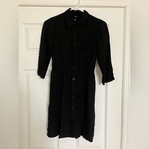 🆓 IZ Byer Black Button-Front Shirt Dress Juniors XS - Free in bundle!